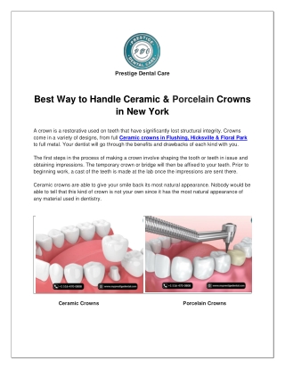 Are You Looking for the Service of Ceramic & Porcelain Crowns in Flushing?