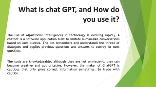 What is chat GPT, and How do you use it?