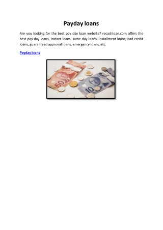 Payday loans