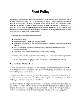 Fleet Policy
