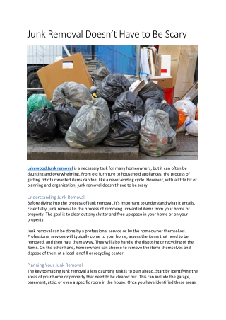 Junk Removal Doesn’t Have to Be Scary
