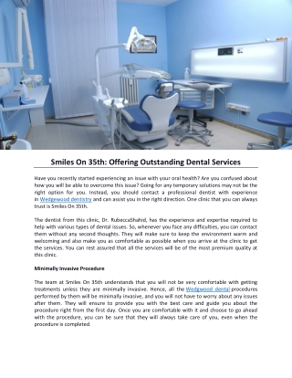 Smiles On 35th: Offering Outstanding Dental Services