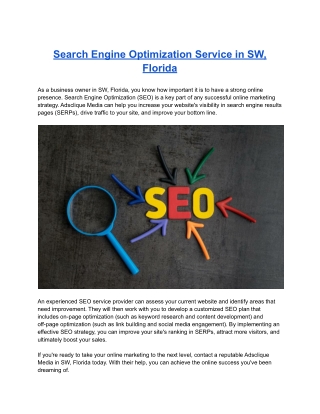 Search Engine Optimization Service in SW, Florida