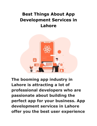 Best Things About App Development Services in Lahore