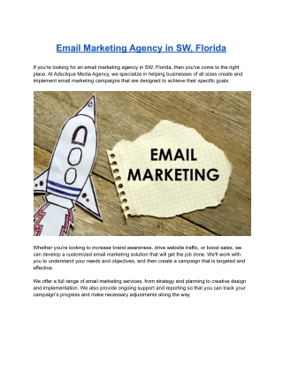 Email Marketing Agency in SW, Florida