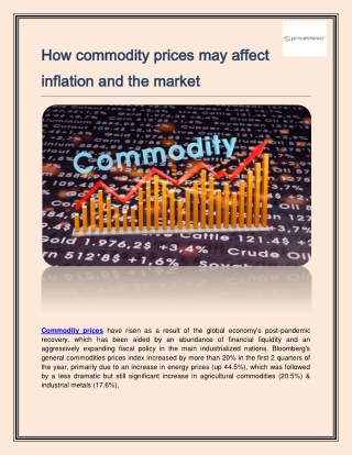 How commodity prices may affect inflation and the market