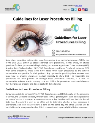 Guidelines for Laser Procedures Billing