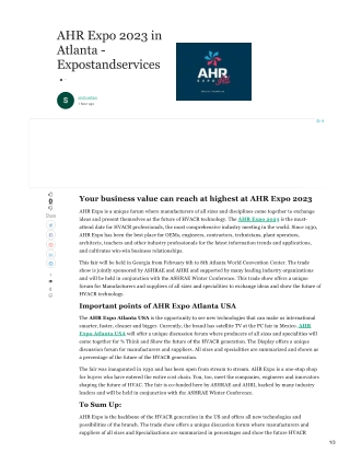 AHR Expo 2023