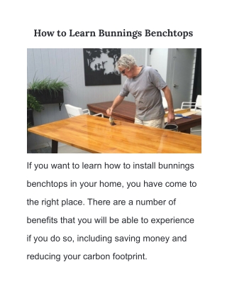 How to Learn Bunnings Benchtops