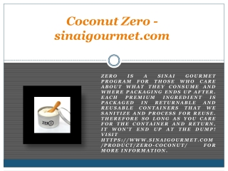 Coconut Zero - sinaigourmet.com