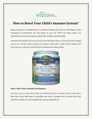 How to Boost Your Child’s Immune System