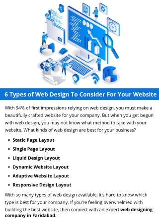 6 Types of Web Design To Consider For Your Website