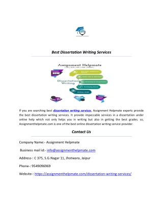 dissertation writing services