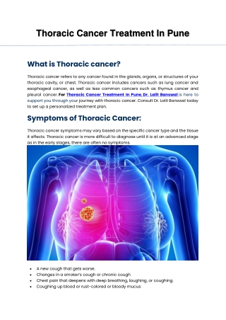 Thoracic Cancer Treatment In Pune