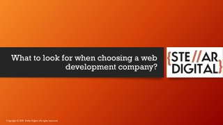 What to look for when choosing a web development company?