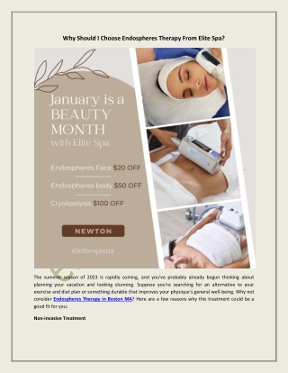 Why Should I Choose Endospheres Therapy From Elite Spa