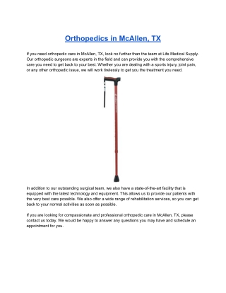 Orthopedics in McAllen, TX