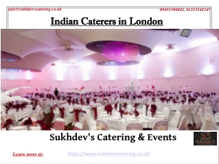 A Leading Indian Caterers In London