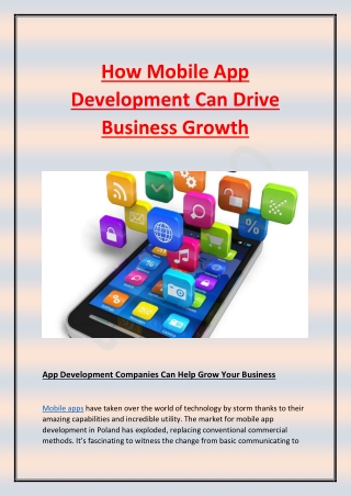 How Mobile App Development Can Drive Business Growth