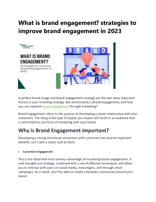 What is brand engagement? strategies to improve brand engagement in 2023