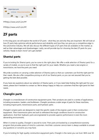 Liugong parts