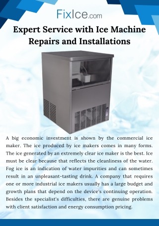 Expert Service with Ice Machine Repairs and Installations