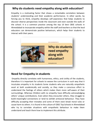 Why do students need empathy along with education