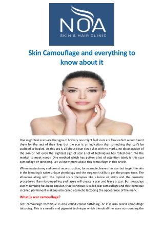 Skin Camouflage and everything to know about it