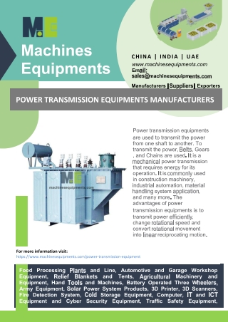 Power Transmission Equipments Manufacturers