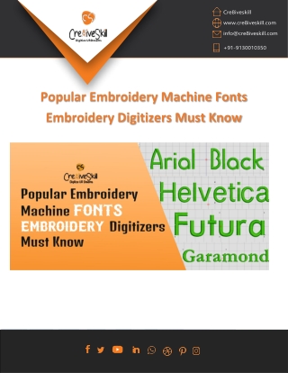 Artistic Embroidery Machine Fonts For Embroidery Digitizers