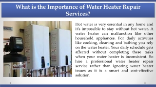 What is the Importance of Water Heater Repair Services