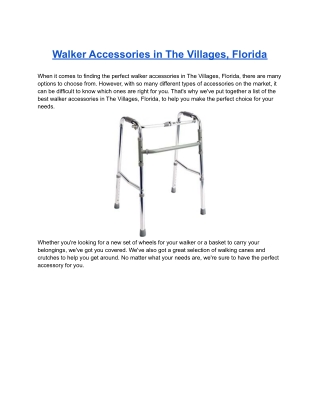 Walker Accessories in The Villages, Florida