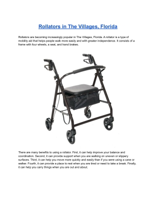 Rollators in The Villages, Florida