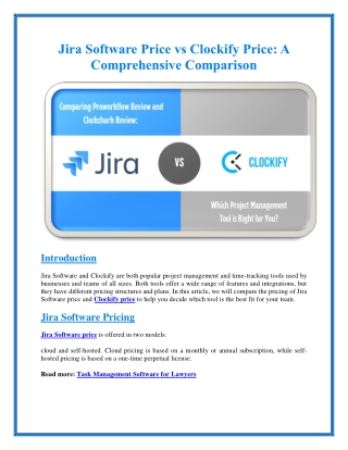 Jira Software Price vs Clockify Price: A Comprehensive Comparison