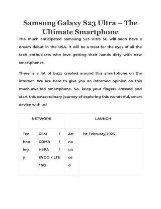 Samsung Galaxy S23 Ultra – The Ultimate Smartphone