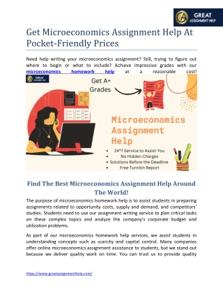 Get Microeconomics Assignment Help At Pocket-Friendly Prices