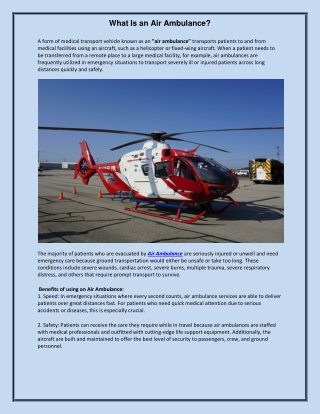 What Is an Air Ambulance