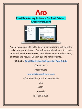 Email Marketing Software For Real Estate | Arosoftware.com