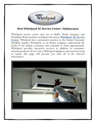 Best Whirlpool AC Service Center