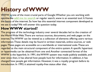 History of WWW