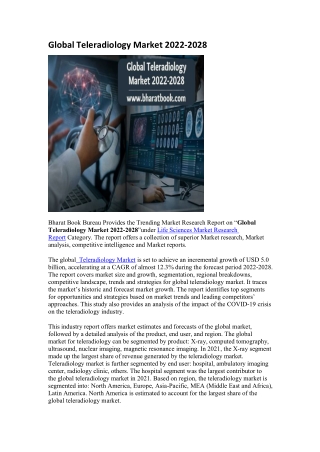 Global Teleradiology Market 2022-2028