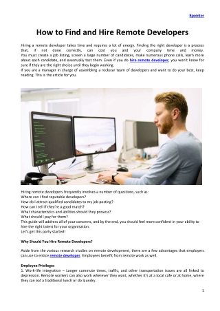How to Find and Hire Remote Developers