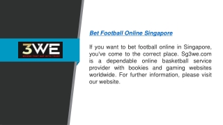 Bet Football Online Singapore  Sg3we.com