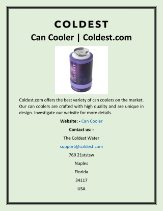 Can Cooler  Coldest