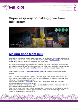 making ghee from milk