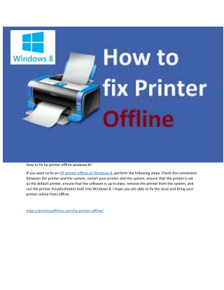 How to fix hp printer offline windows 8?