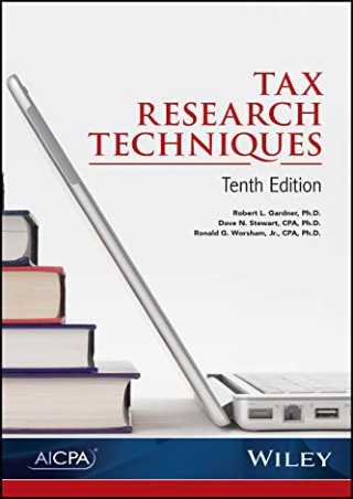 (READ/D!ownload ) EPUB Tax Research Techniques