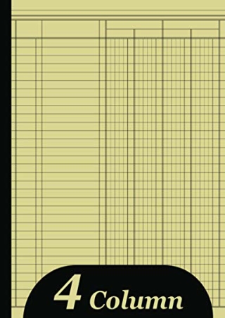 D!ownload  PDF Account Book, 4 Column Ledger: Bookkeeping Record Book, Blan