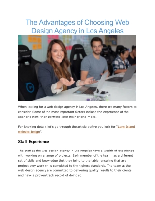 Web design agency los angeles