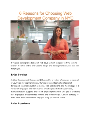 Web development companies nyc